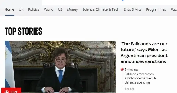 "No es nada nuevo que cualquier líder argentino afirme que las Malvinas son suyas": la primera reacción de los medios británicos a la cadena nacional de Milei