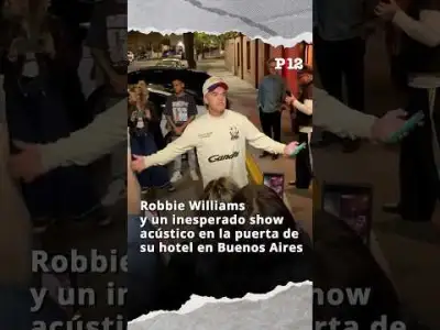 🎤 Robbie Williams y un inesperado show acústico en la puerta de su hotel en Buenos Aires