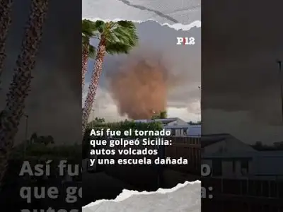 🌪 Así fue el tornado que golpeó Sicilia autos volcados y una escuela dañada